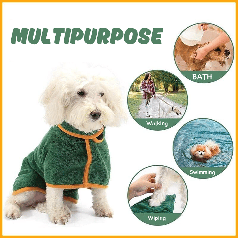 Pet bathrobe used as towel pajamas warm coat and travel robe