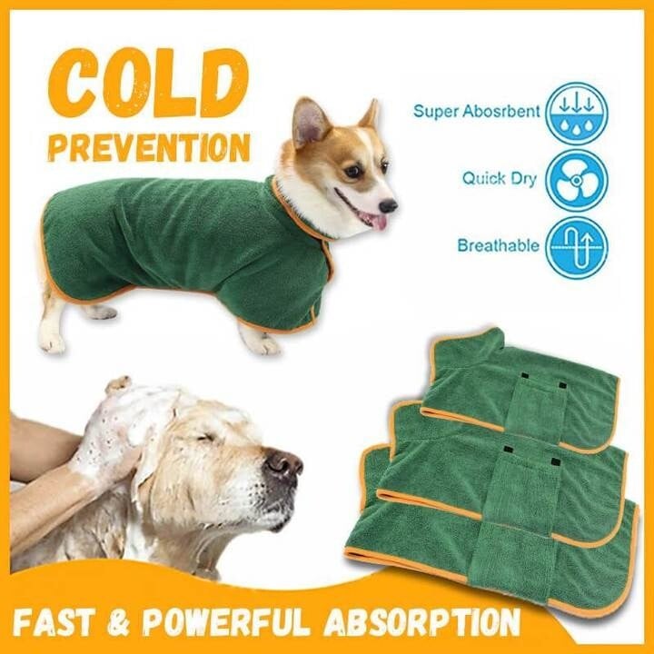 Super absorbent soft pet bathrobe for dogs and cats