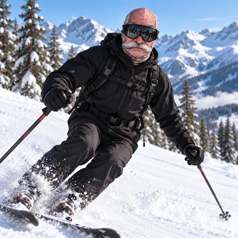 Funny face ski mask used for winter photos videos and group activities