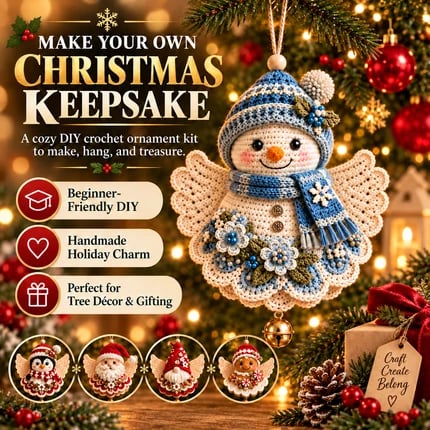 DIY Crochet Christmas Angel Ornament Kit