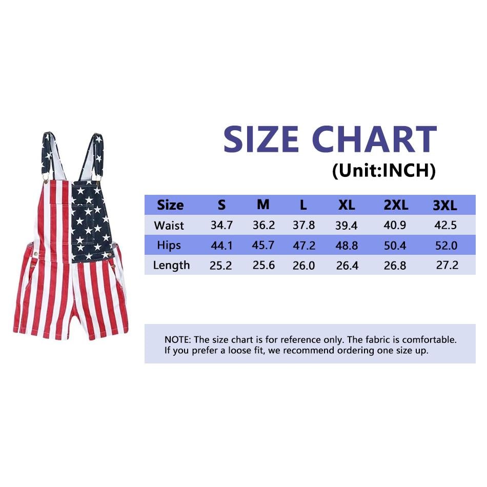 Patriotic Denim Overalls Main View