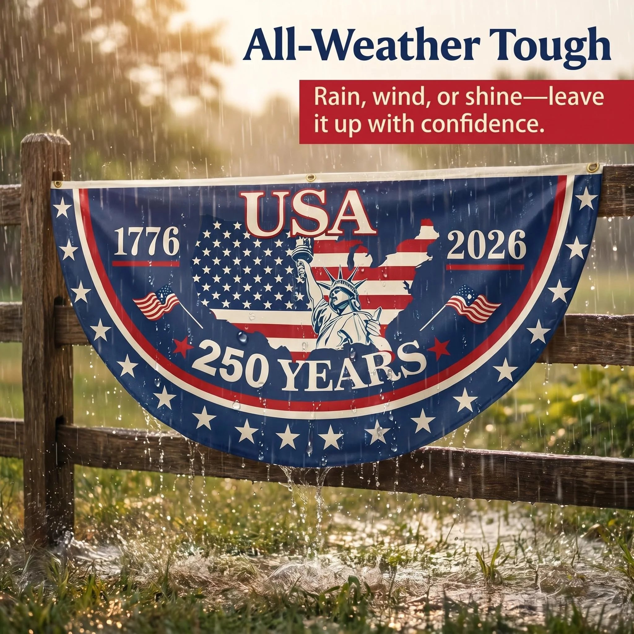 Outdoor weather-resistant banner display