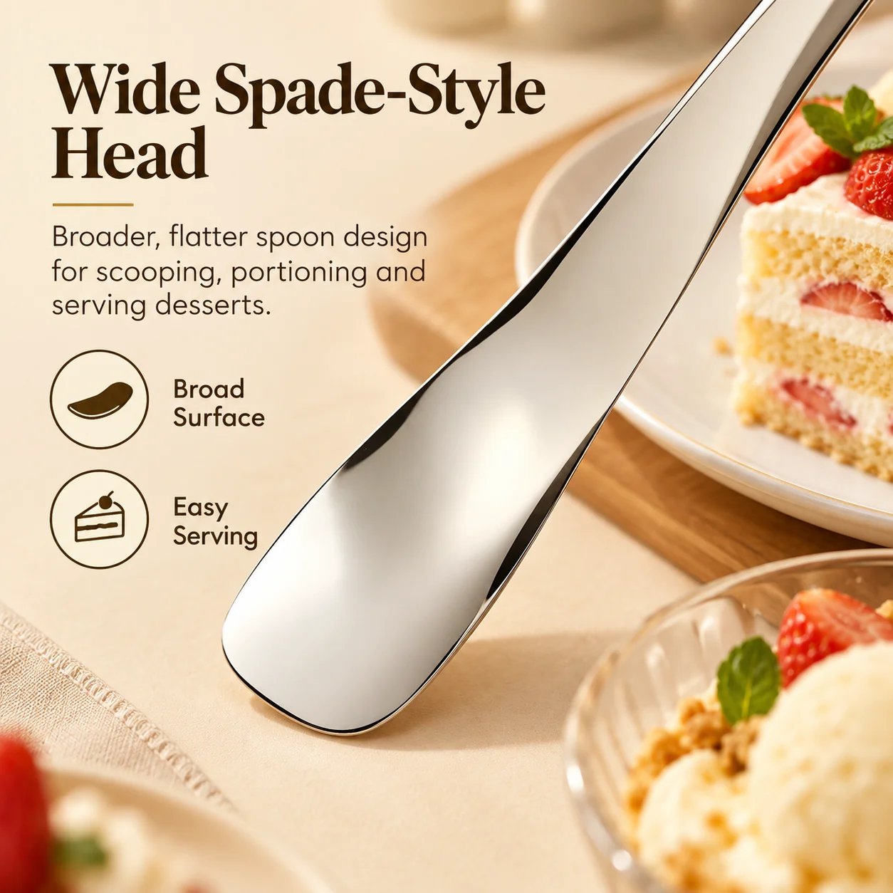 Wide Spade-Style Head