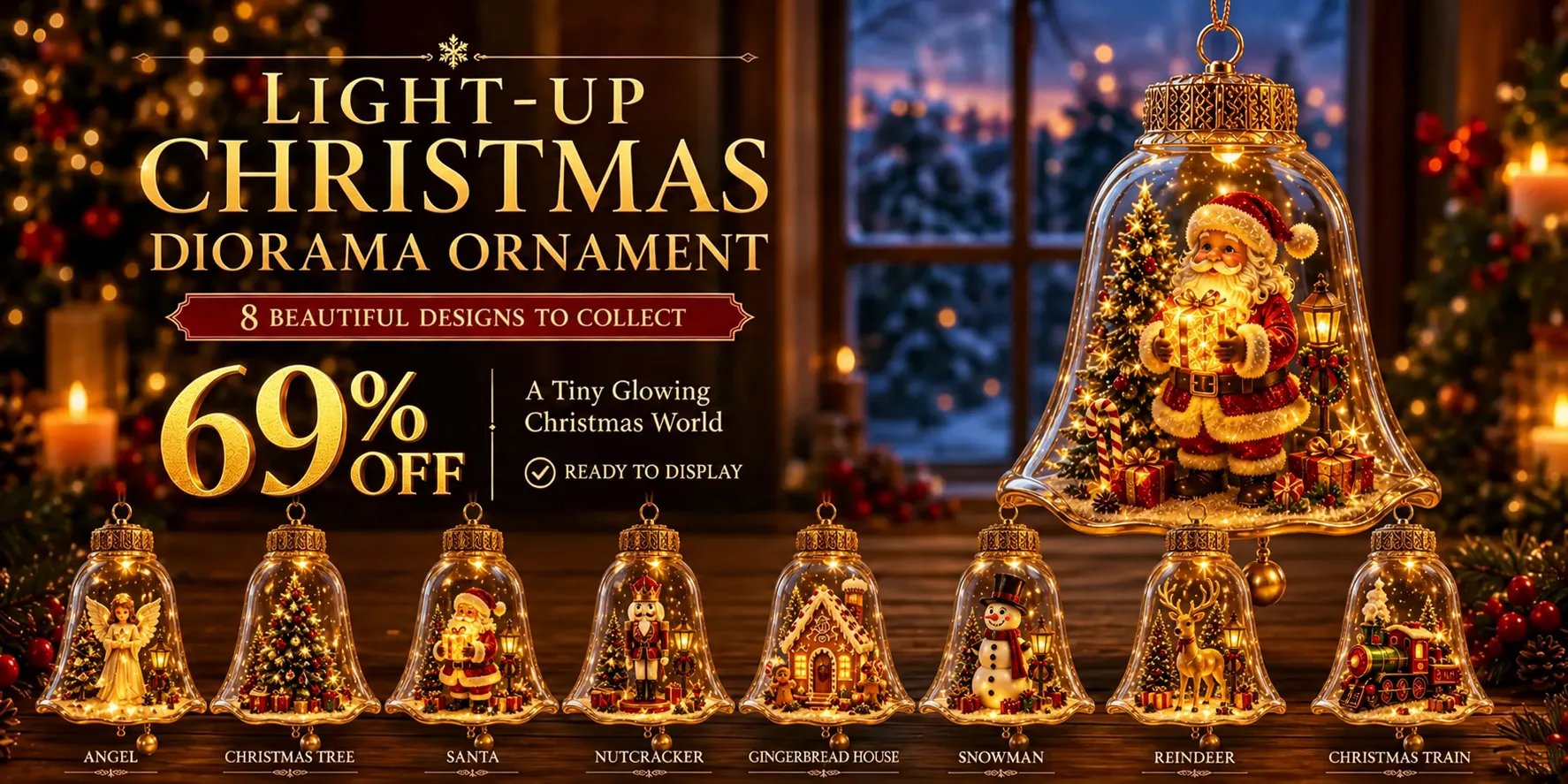 Light Up Christmas Diorama Ornament Collection