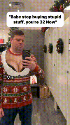 Funny fake low cut Christmas sweater
