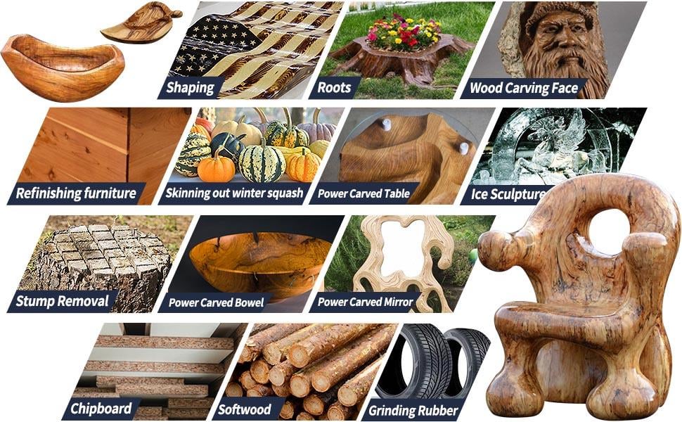 Wood Carving Disc Set for Angle Grinder 3Pcs, Grinding & Shaping Wheel for Wood Cutting, Durable Grinder Attachment Set