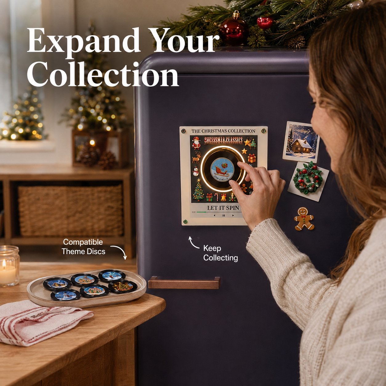 Expandable mini vinyl record collection
