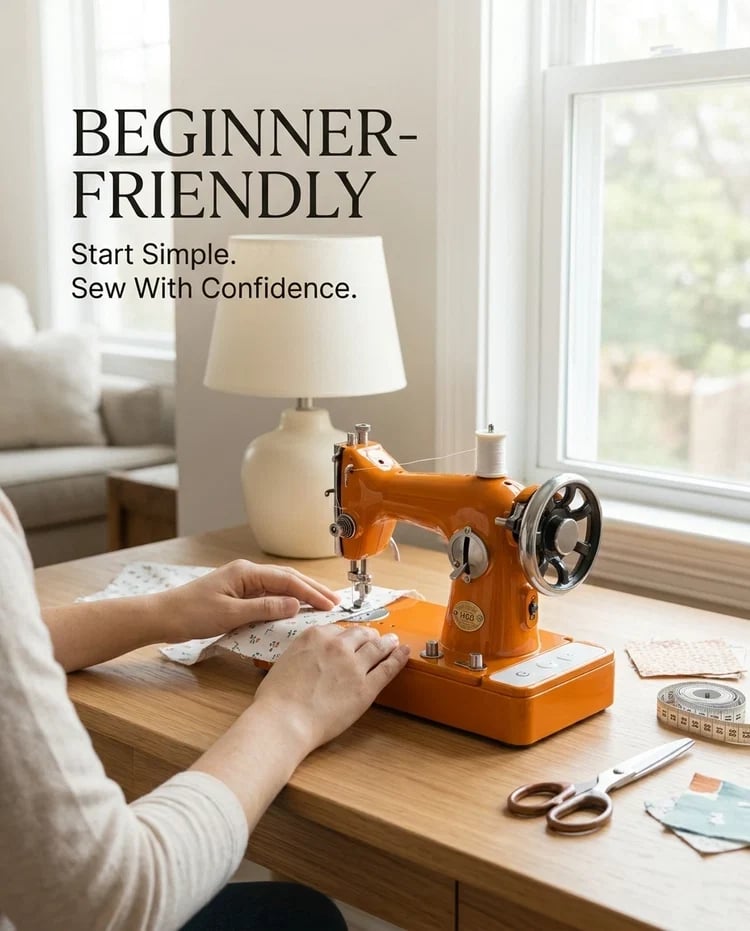 Beginner friendly compact sewing machine
