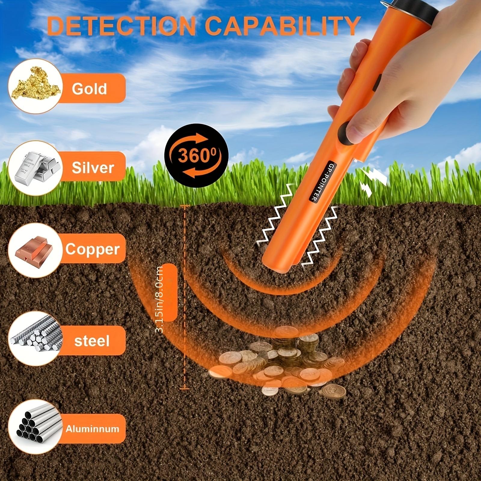 Metal detector with vibration and buzzer alerts