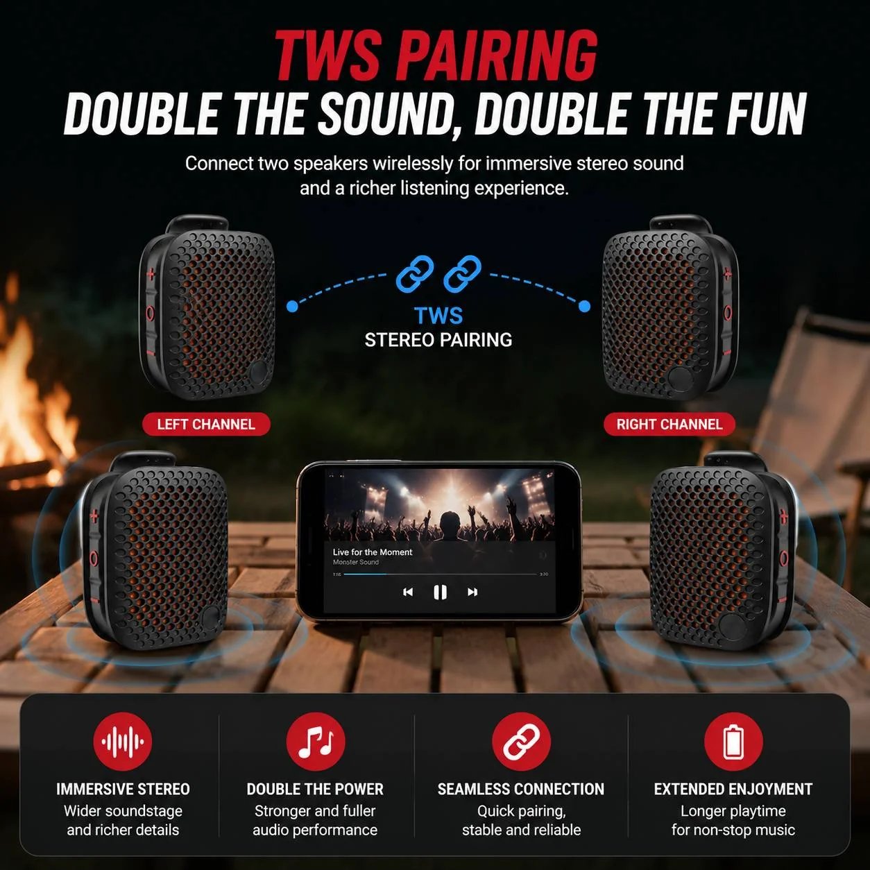 Compact mini wearable wireless speaker front grille