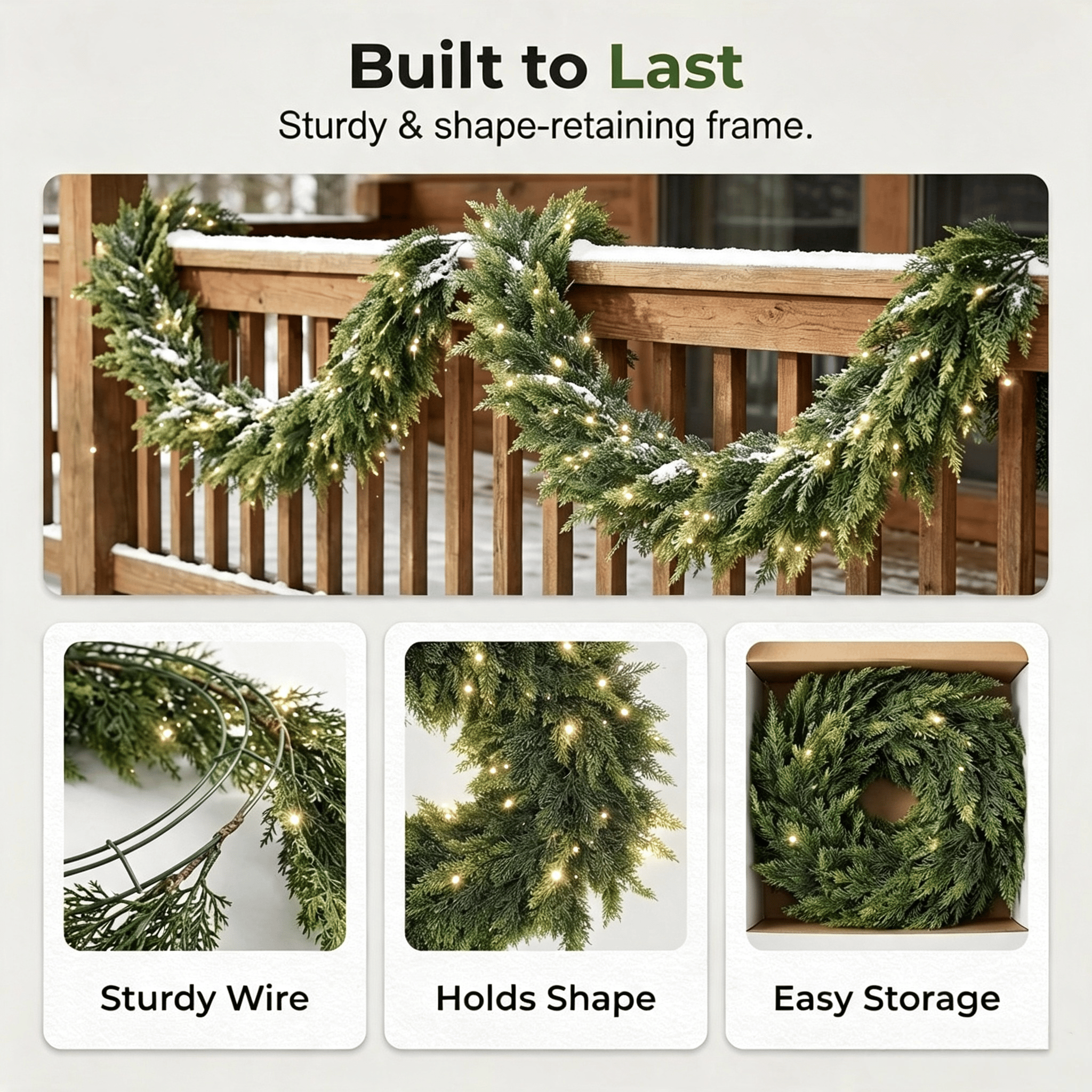 Durable Shape Retaining Christmas Garland