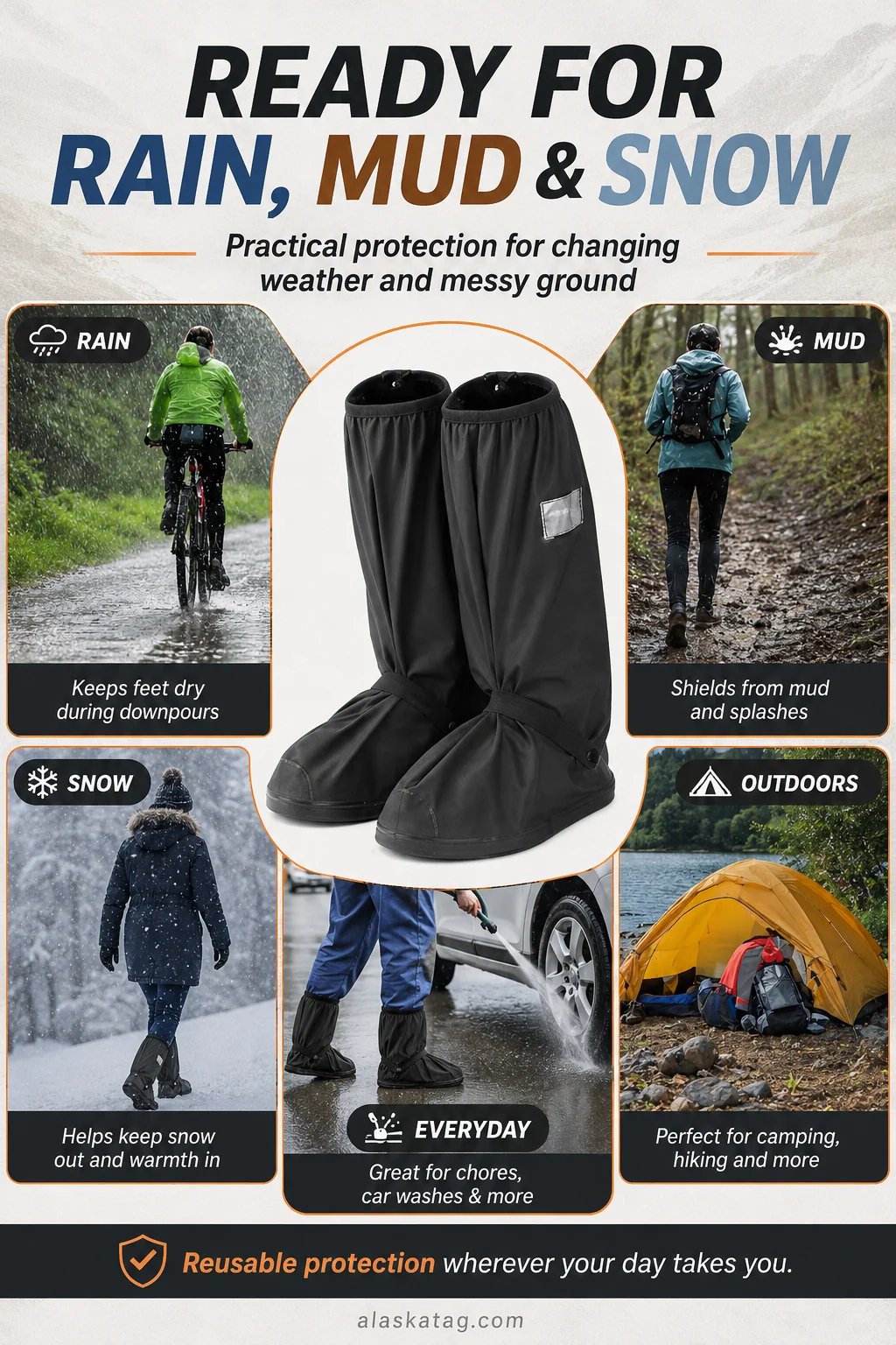 Shoe covers for rain mud snow and outdoor use