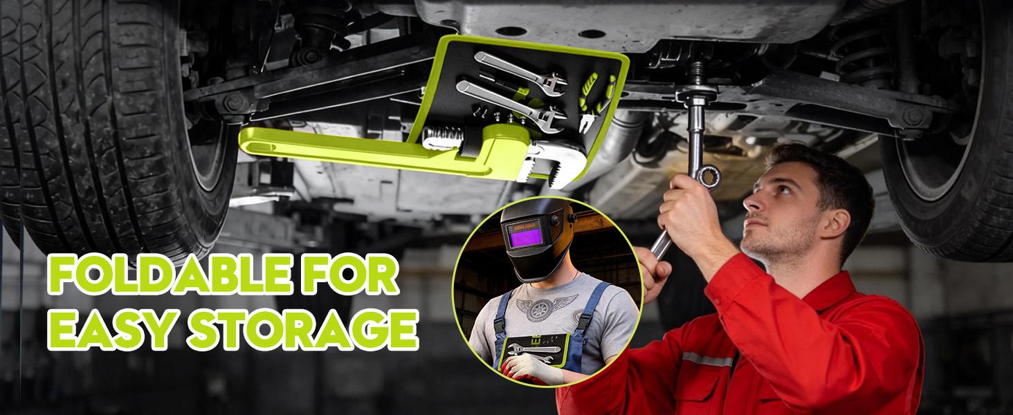【FathersDayGift】SEESE 3PC Flexible Magnetic Tool Mat & Tray Holder - Magnetic Tool Tray, Flexible Magnetic Mat, PVC & Non-Slip for Garage Workshop, Auto Repair Tools fathersdaygiftideas fathersdaygift