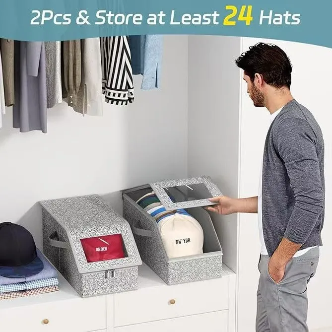 🔥49% OFF This Week Promotions🎉🎉Stackable Hat Storage Boxes for Baseball ...