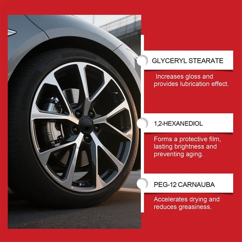 Tire Shine Balm with Sponge – Deep Black Tire Finish