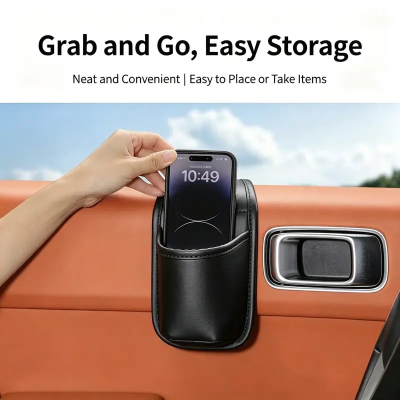 Flannel lined car storage pocket