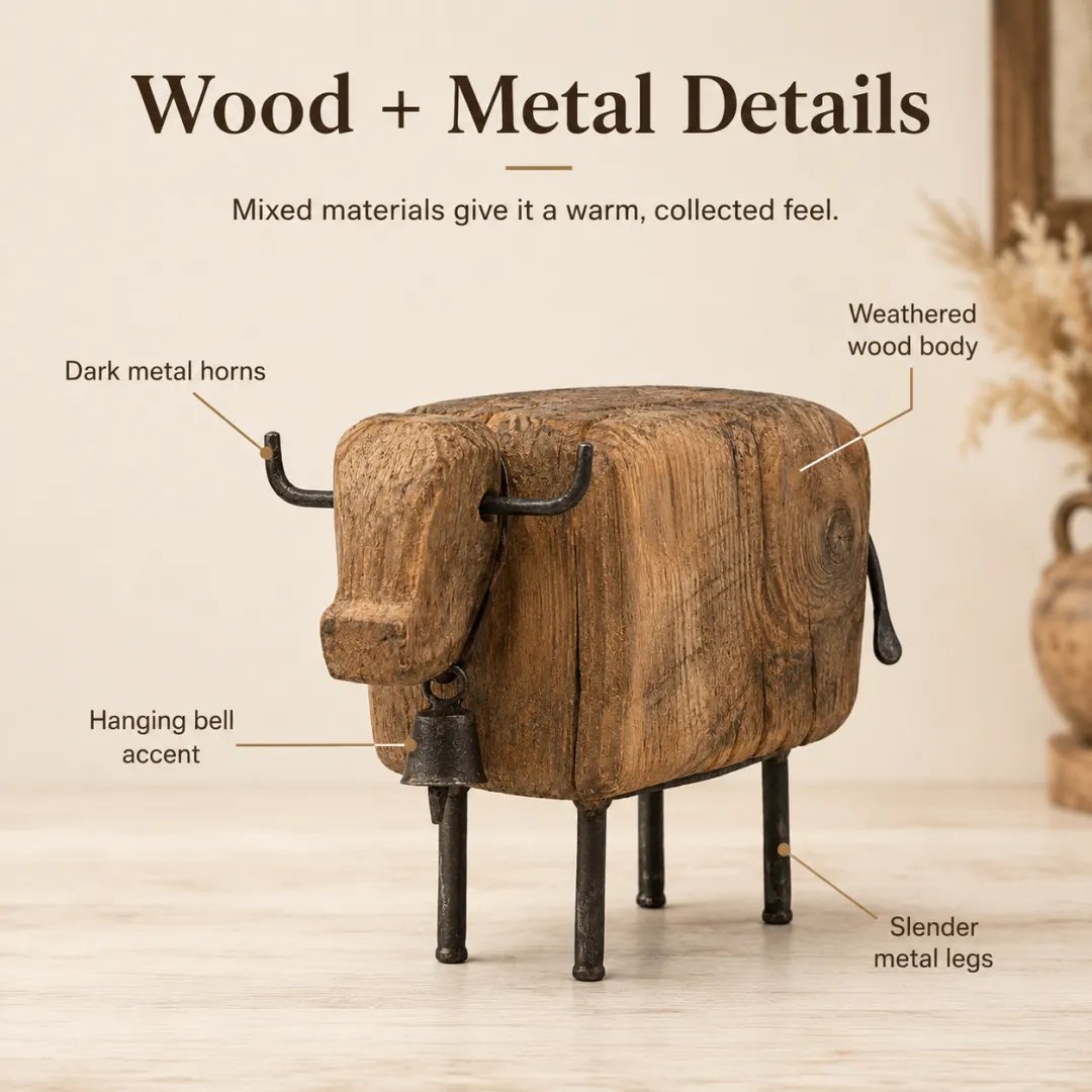 Detailed rustic longhorn western decor
