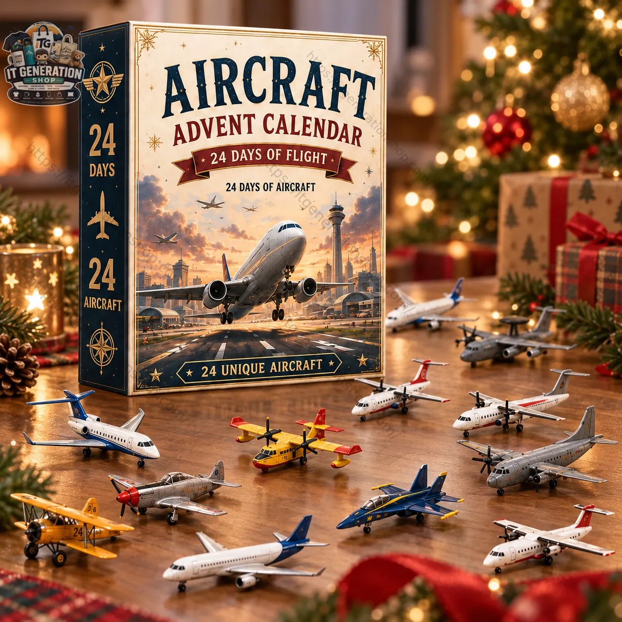 Aircraft advent calendar with 24 unique toy airplanes from Itgenerationshop
