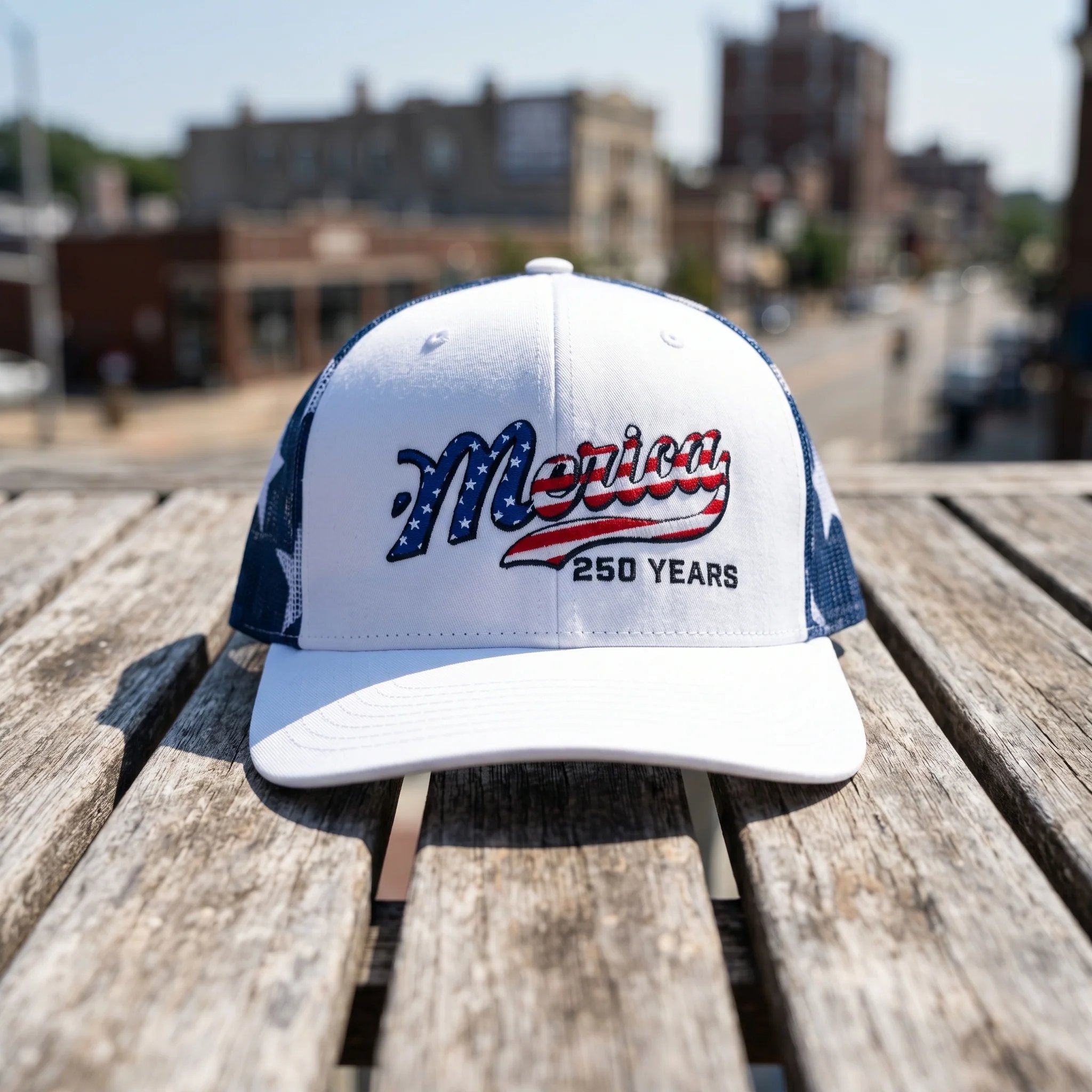 Patriotic 'Merica 250 Years hat lifestyle view