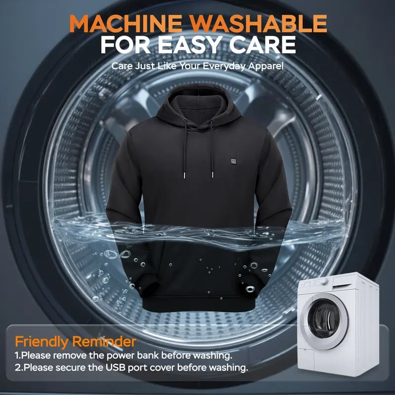 Heated hoodie for work, walks and weekend wear