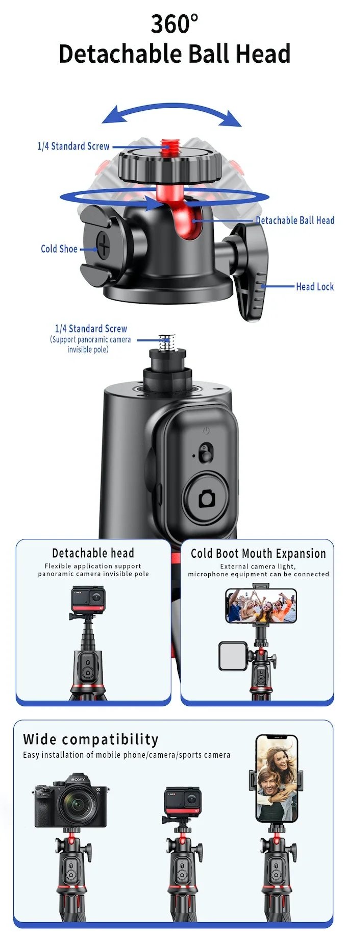 Detachable ball head