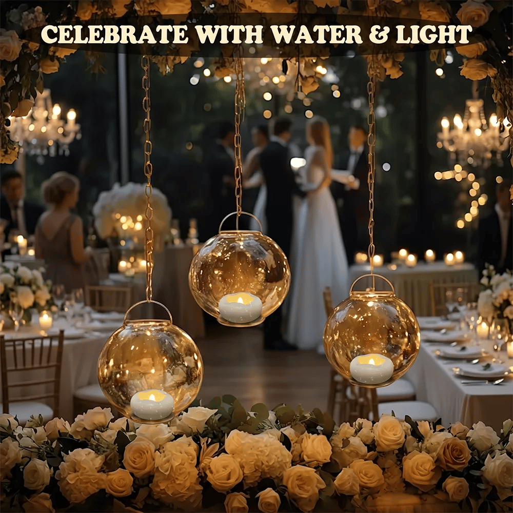 Floating candles wedding centerpiece