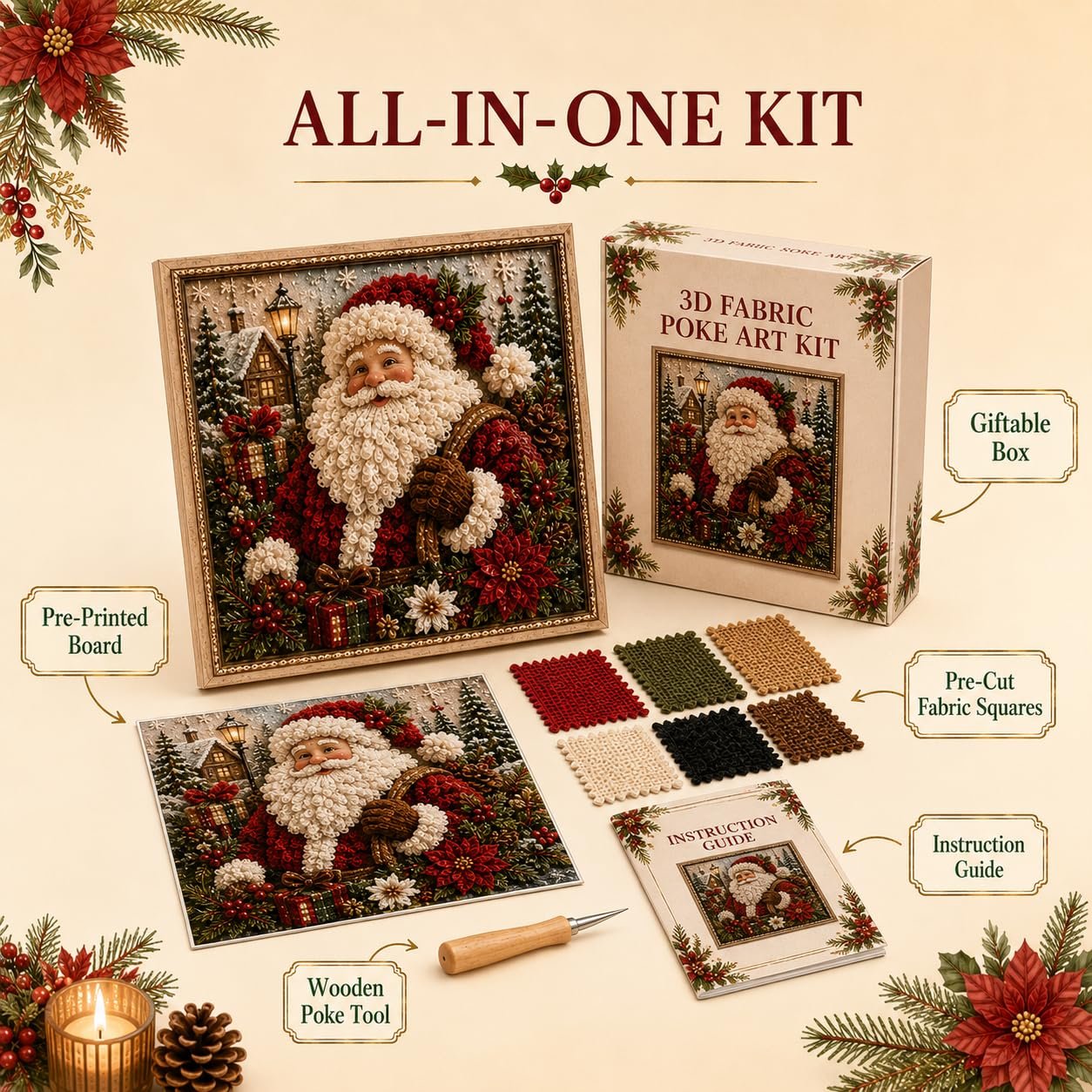 Complete Christmas craft kit contents