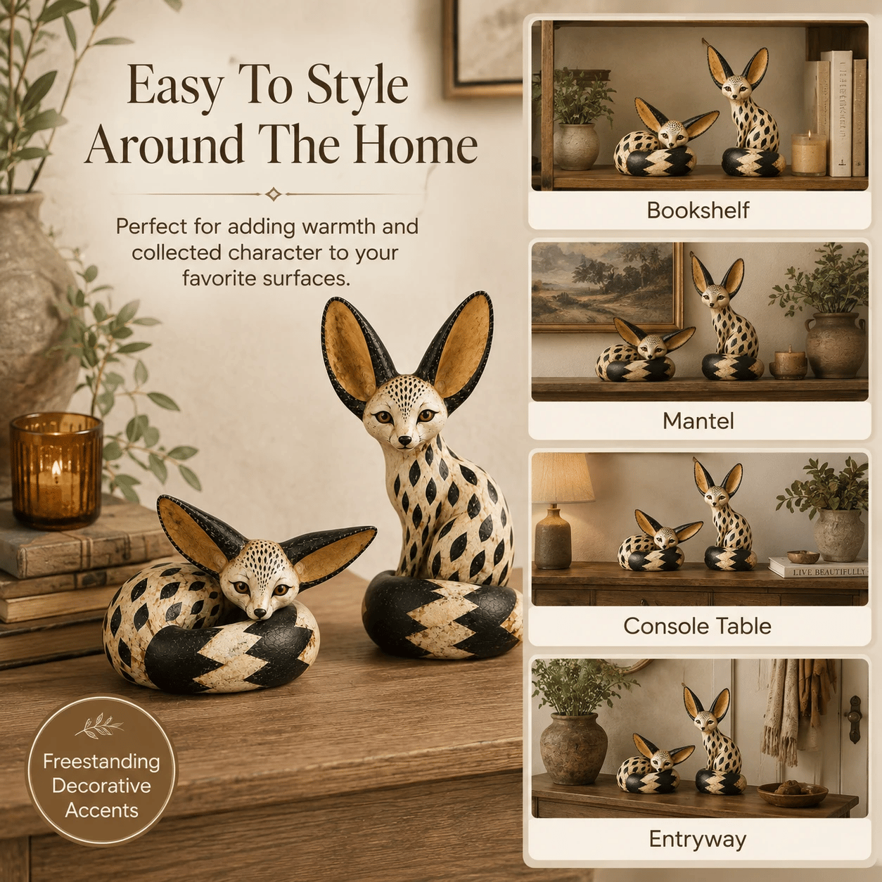 Vintage Fennekvos decoratie in huis