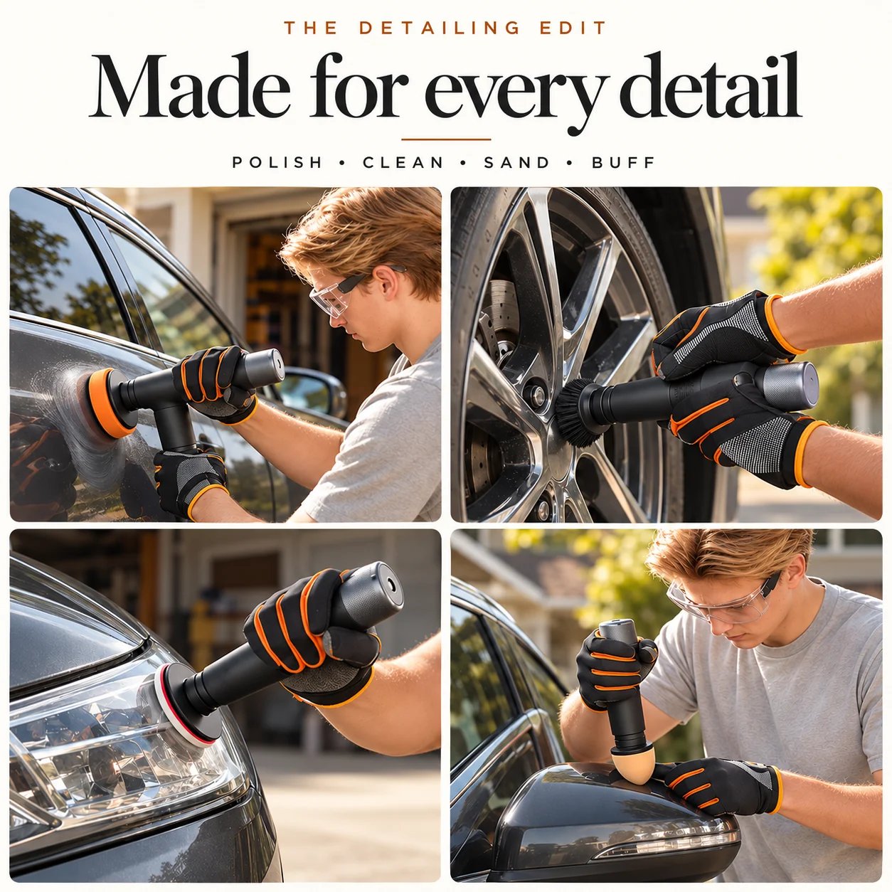 3-in-1 Cordless Car Polisher – 12,000 RPM Rechargeable Tool
