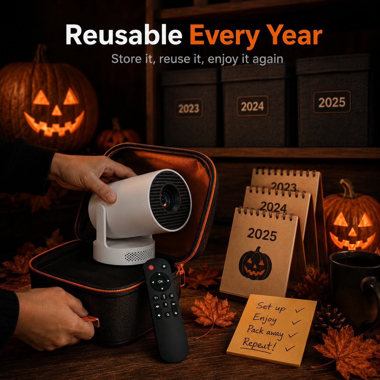 Reusable Fgorre Halloween projector