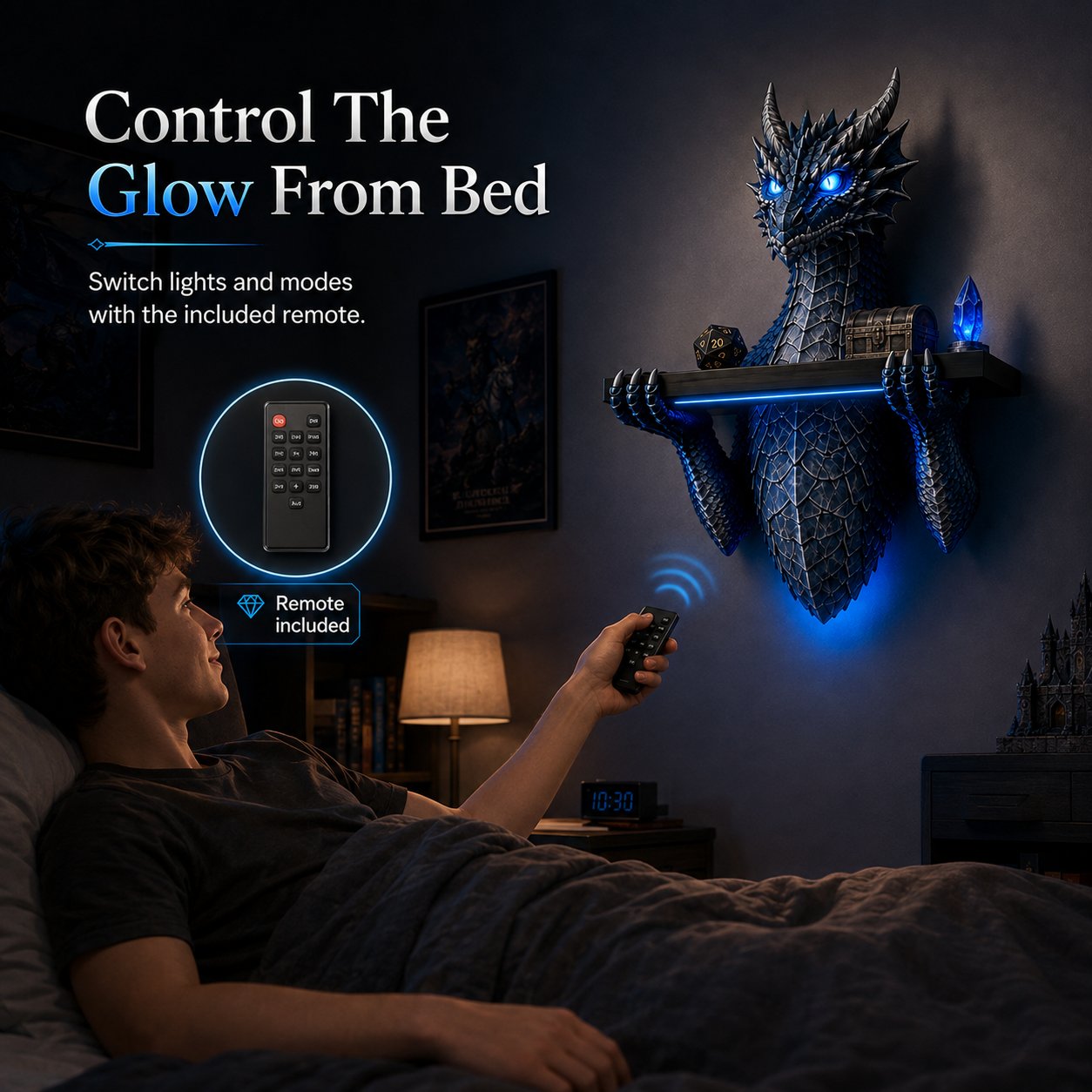 Dragon LED wall display controlled with included remote