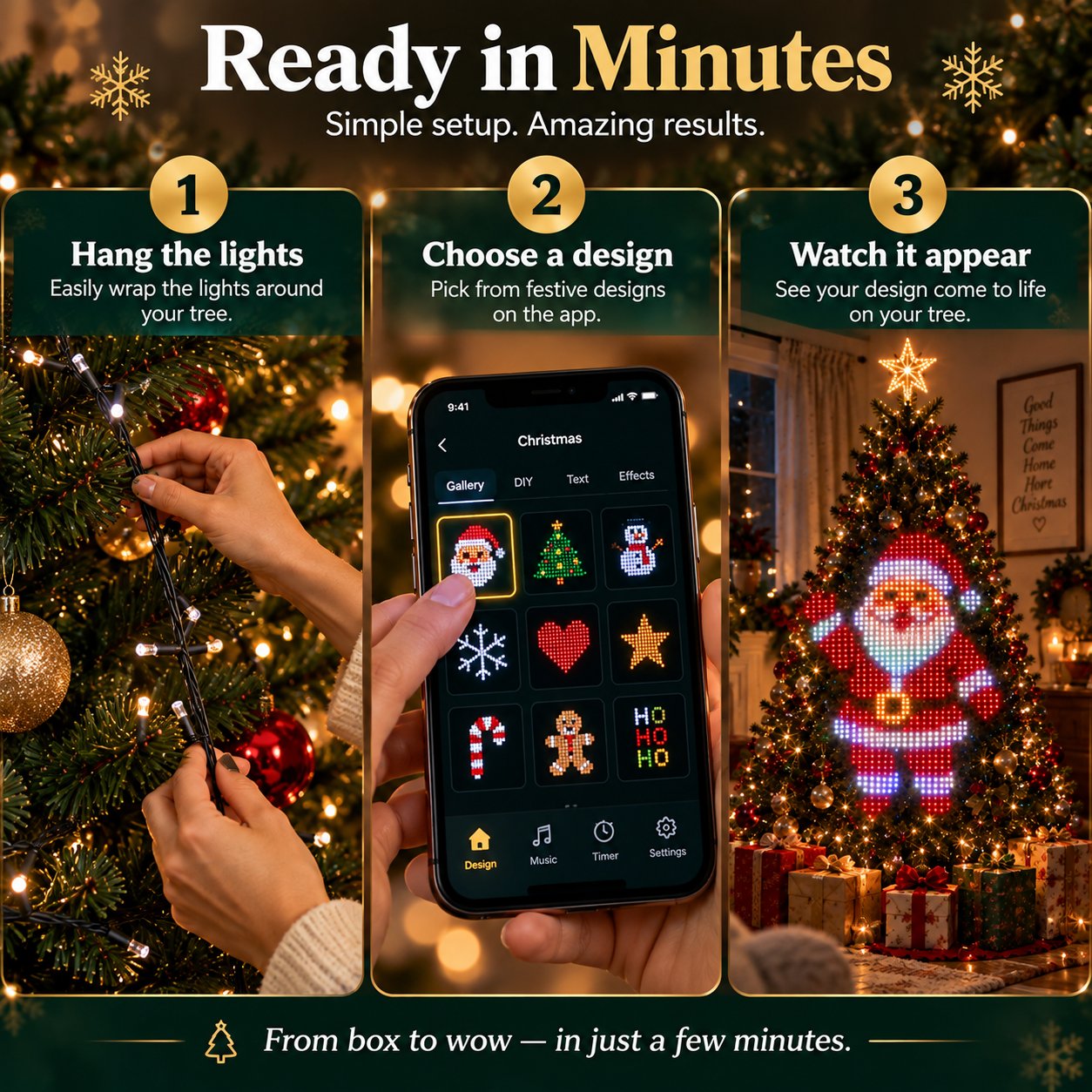 Quick smart Christmas tree light setup