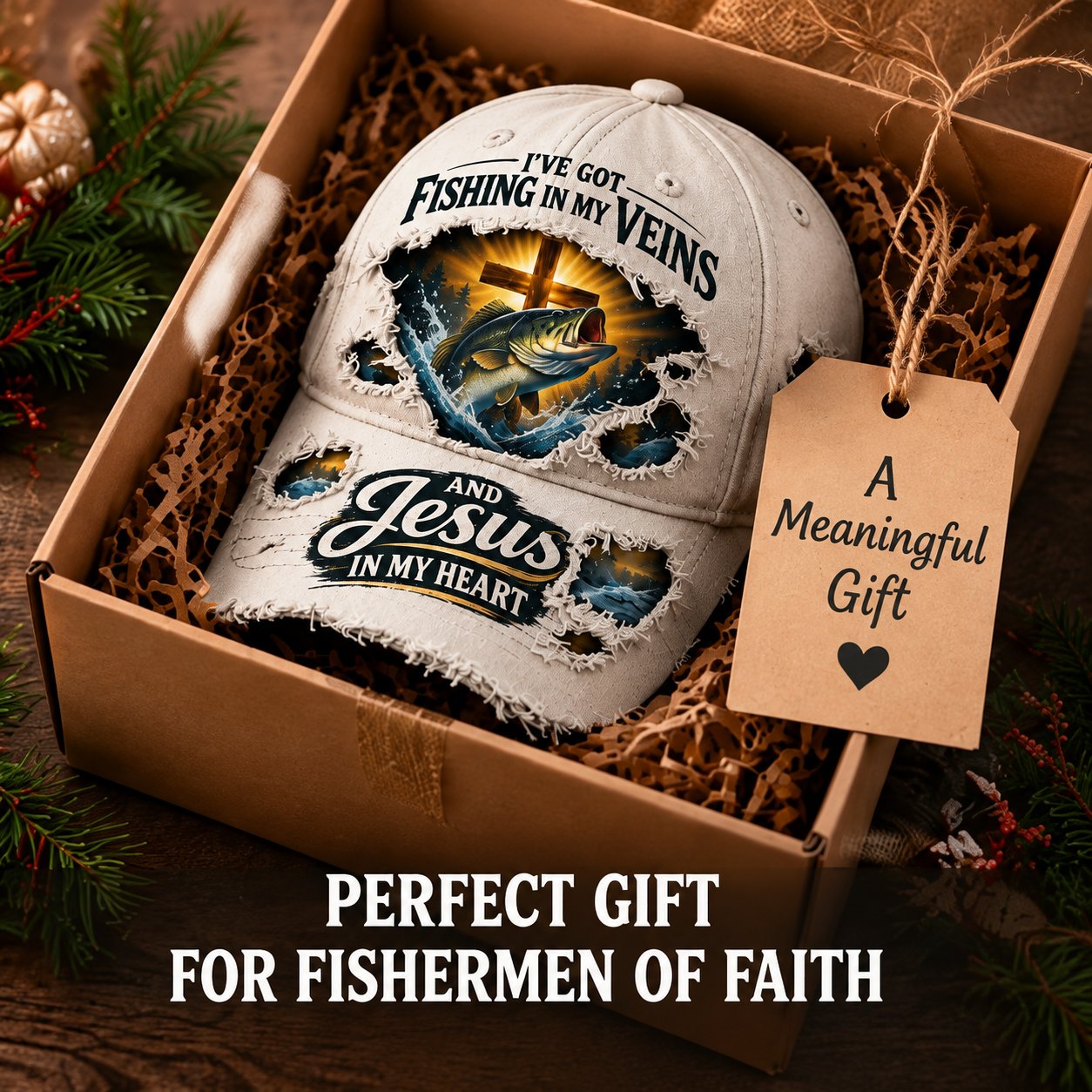 Fishing faith gift cap