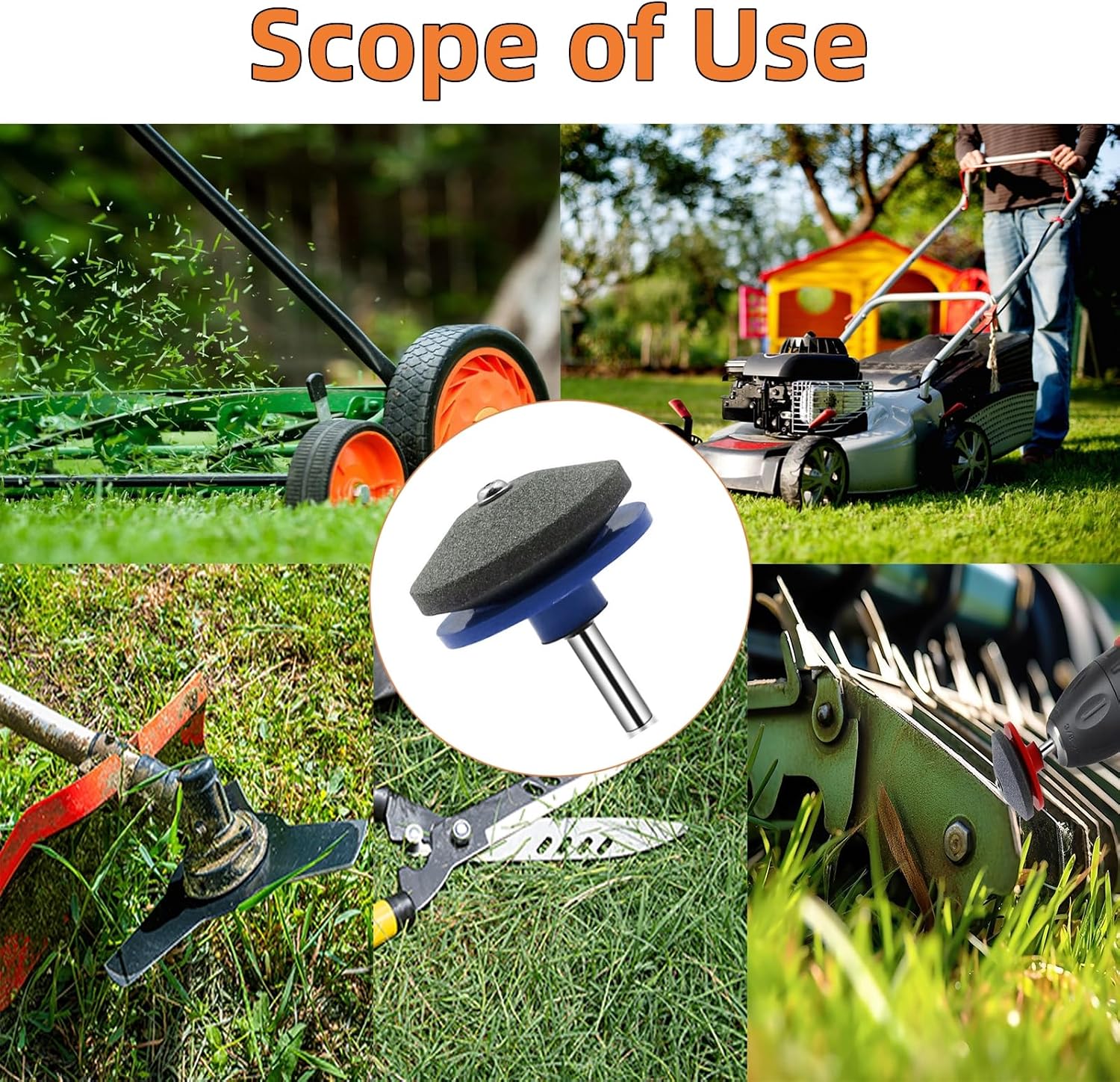 Blade sharpener for multiple garden tools