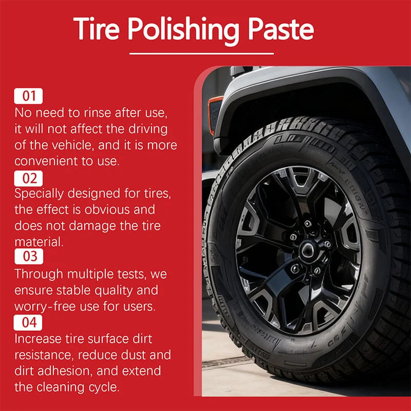 Tire Shine Balm with Sponge – Deep Black Tire Finish
