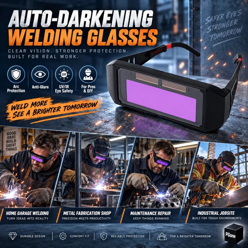 Auto darkening welding goggles