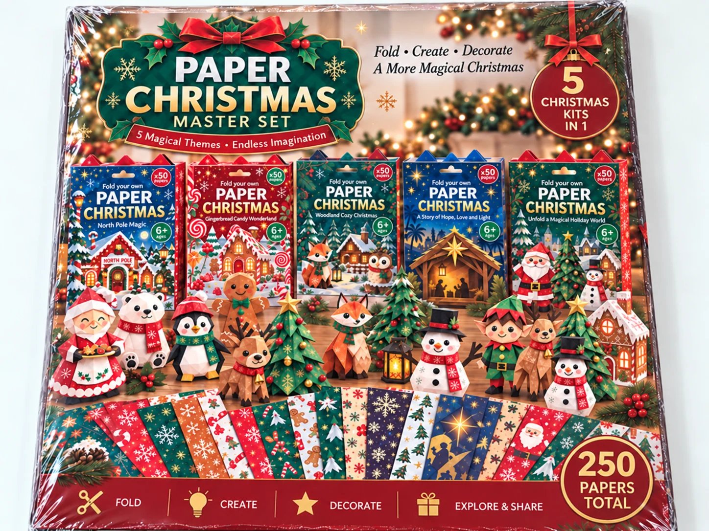 Paper Christmas Master Set with five Christmas themes and 250 papers