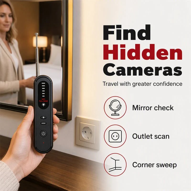Anti-Spy Camera & GPS Detector – Portable Privacy Scanner