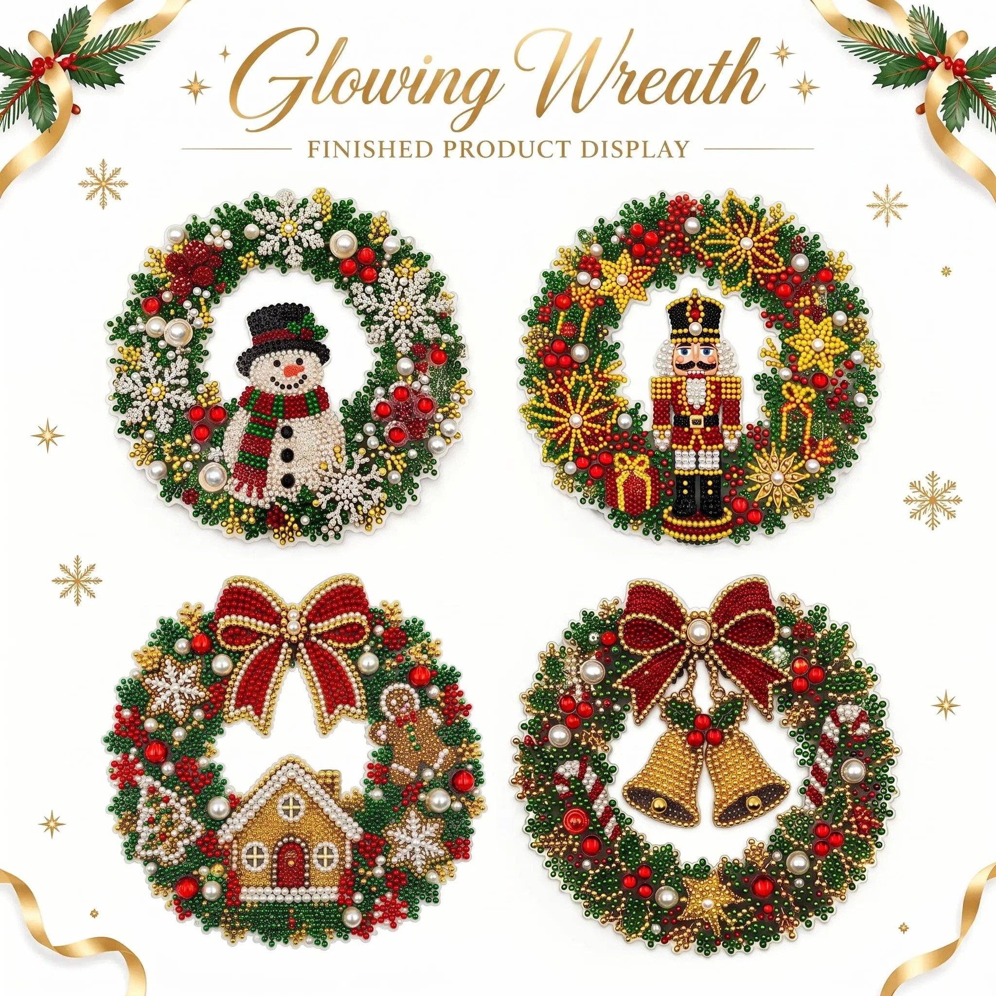 Multiple Christmas diamond painting pendant styles