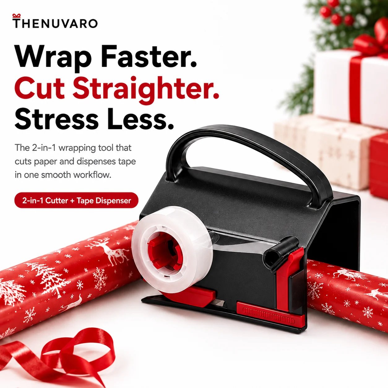 2-in-1 Wrapping Cutter Tape Dispenser