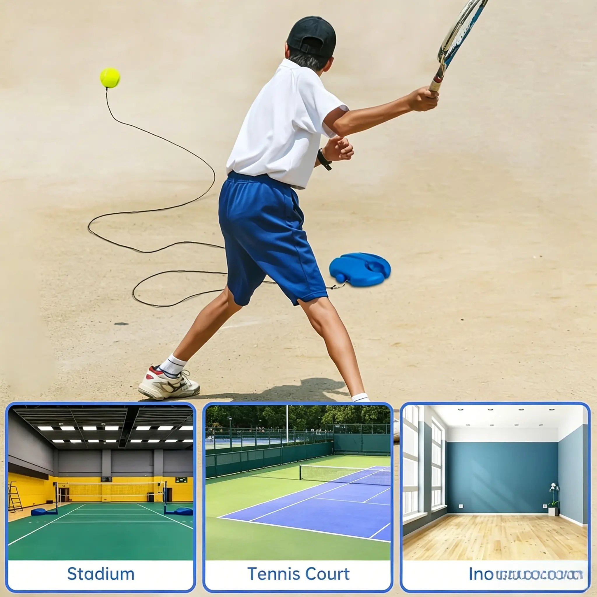 Outdoor tennis trainer practice
