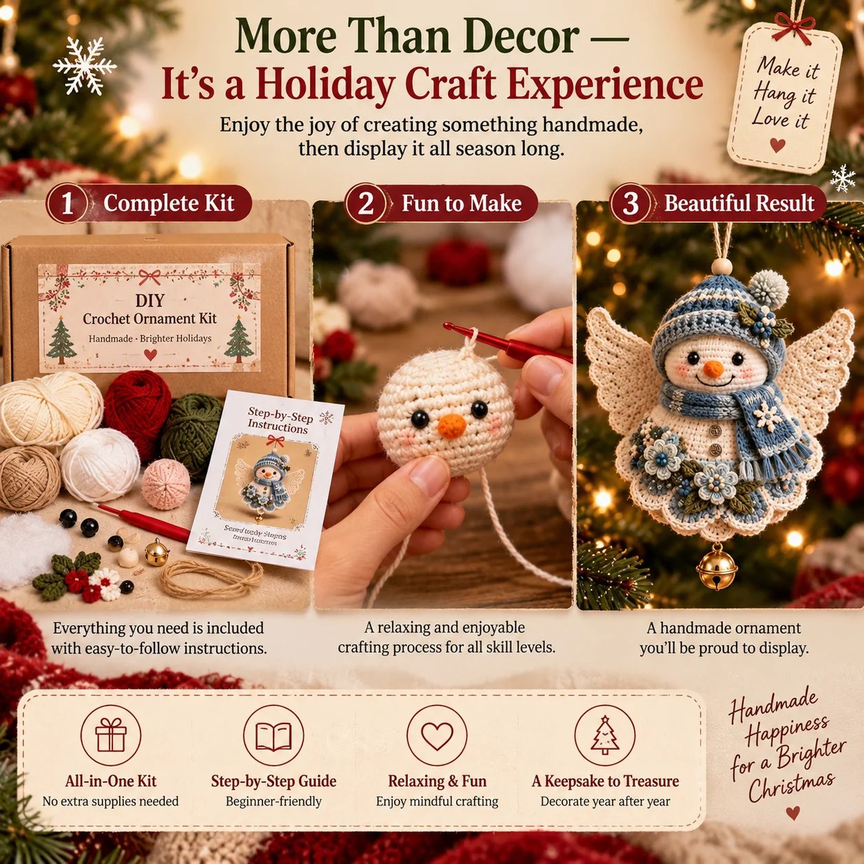 DIY Christmas Crochet Ornament Kit Craft Experience