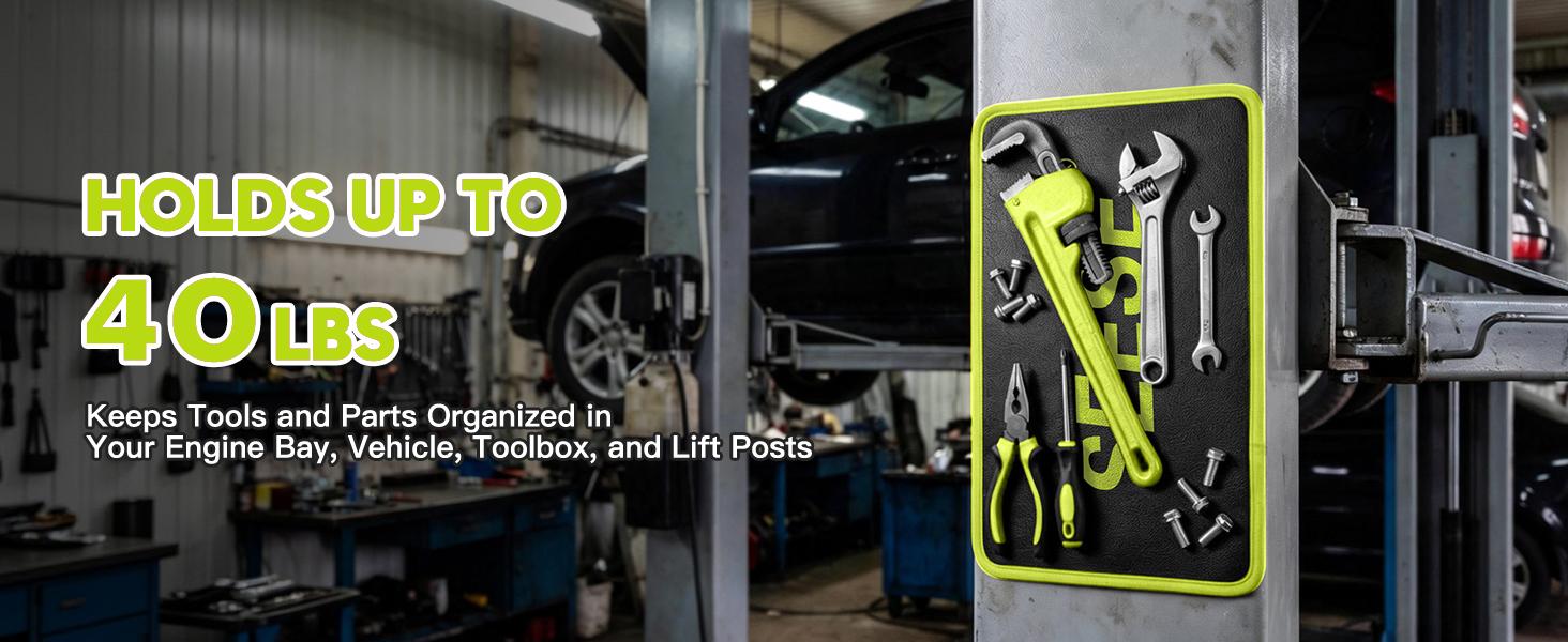 【FathersDayGift】SEESE 3PC Flexible Magnetic Tool Mat & Tray Holder - Magnetic Tool Tray, Flexible Magnetic Mat, PVC & Non-Slip for Garage Workshop, Auto Repair Tools fathersdaygiftideas fathersdaygift