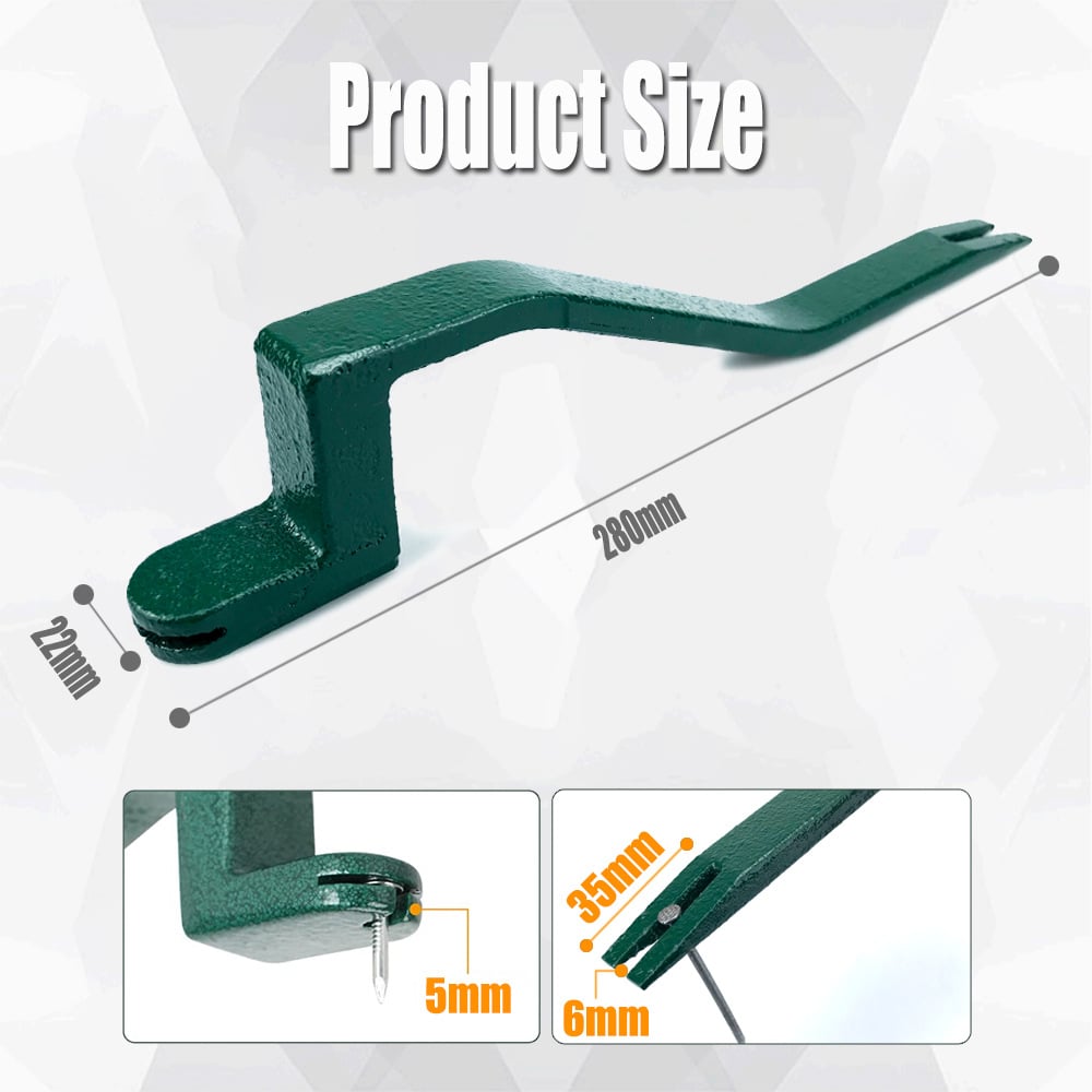 Roofing snake tool dimensions and tip measurements