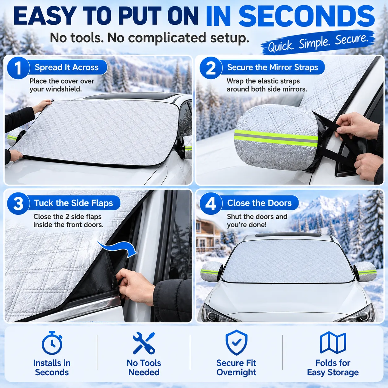 4-layer windshield snow cover product detail