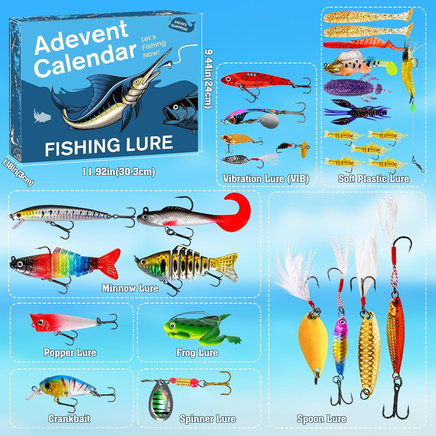 🔥2025 Fishing Advent Calendar Lure Set