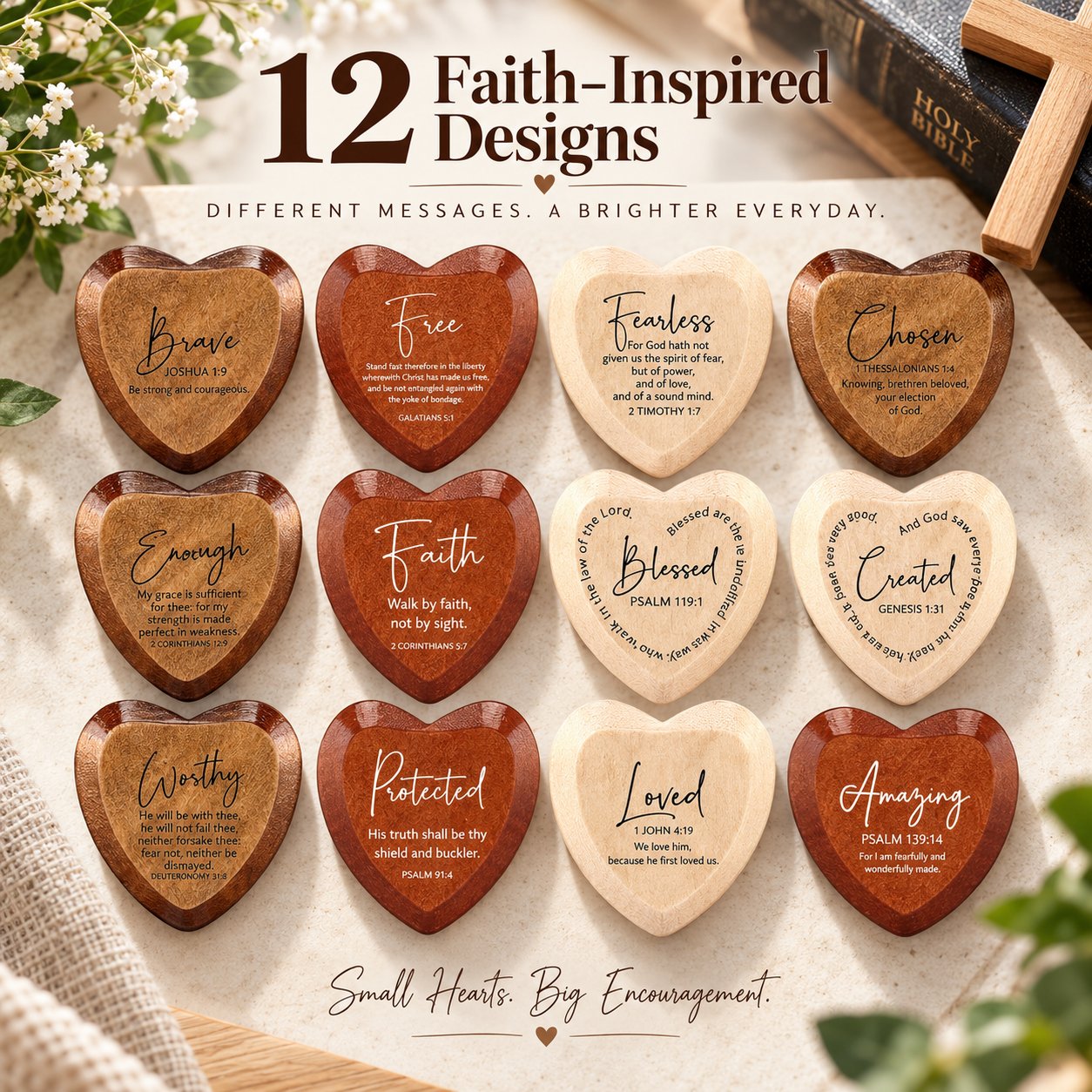 Wooden heart individual gift boxes