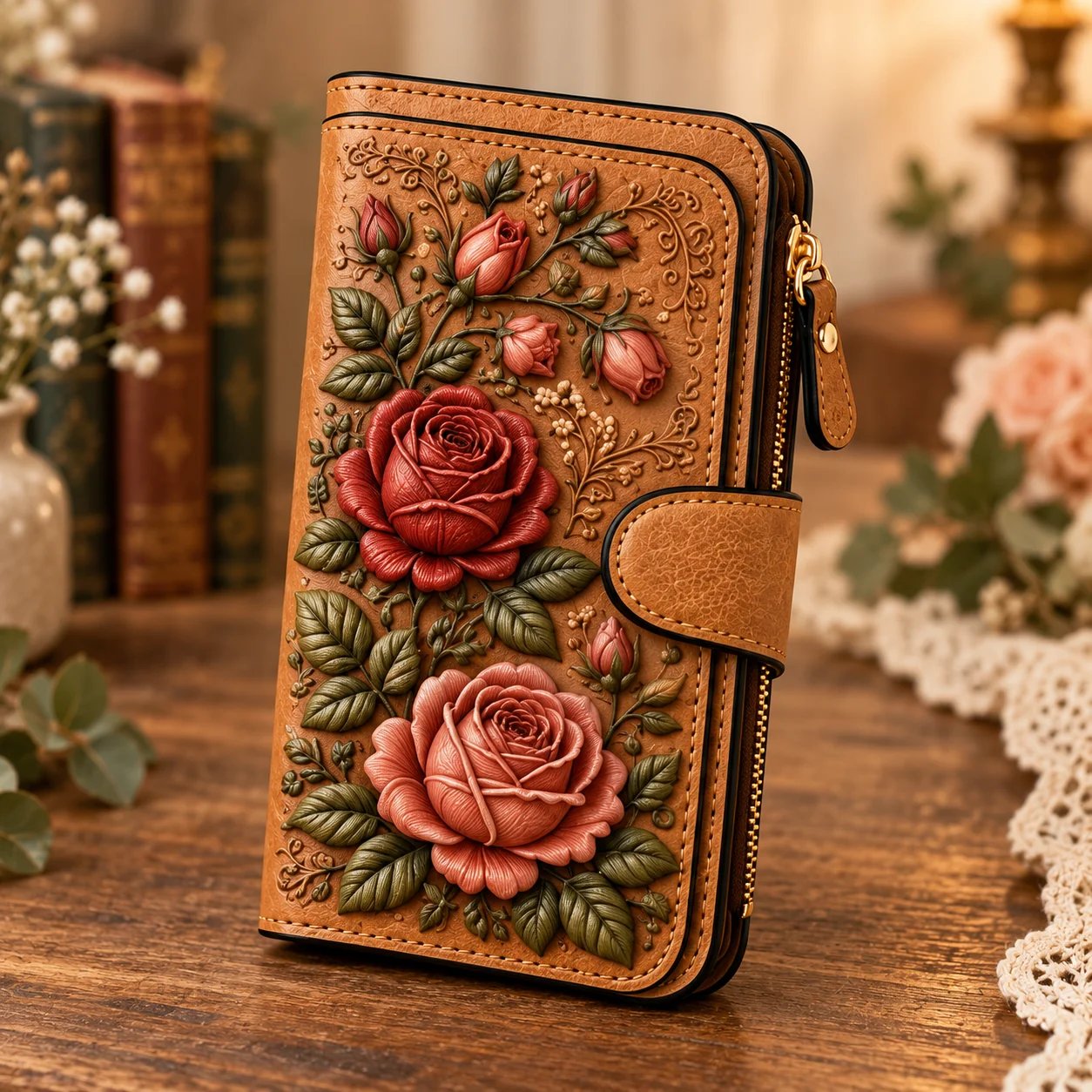 Vintage Embossed Art Wallet โ 10 Story-Inspired Designs