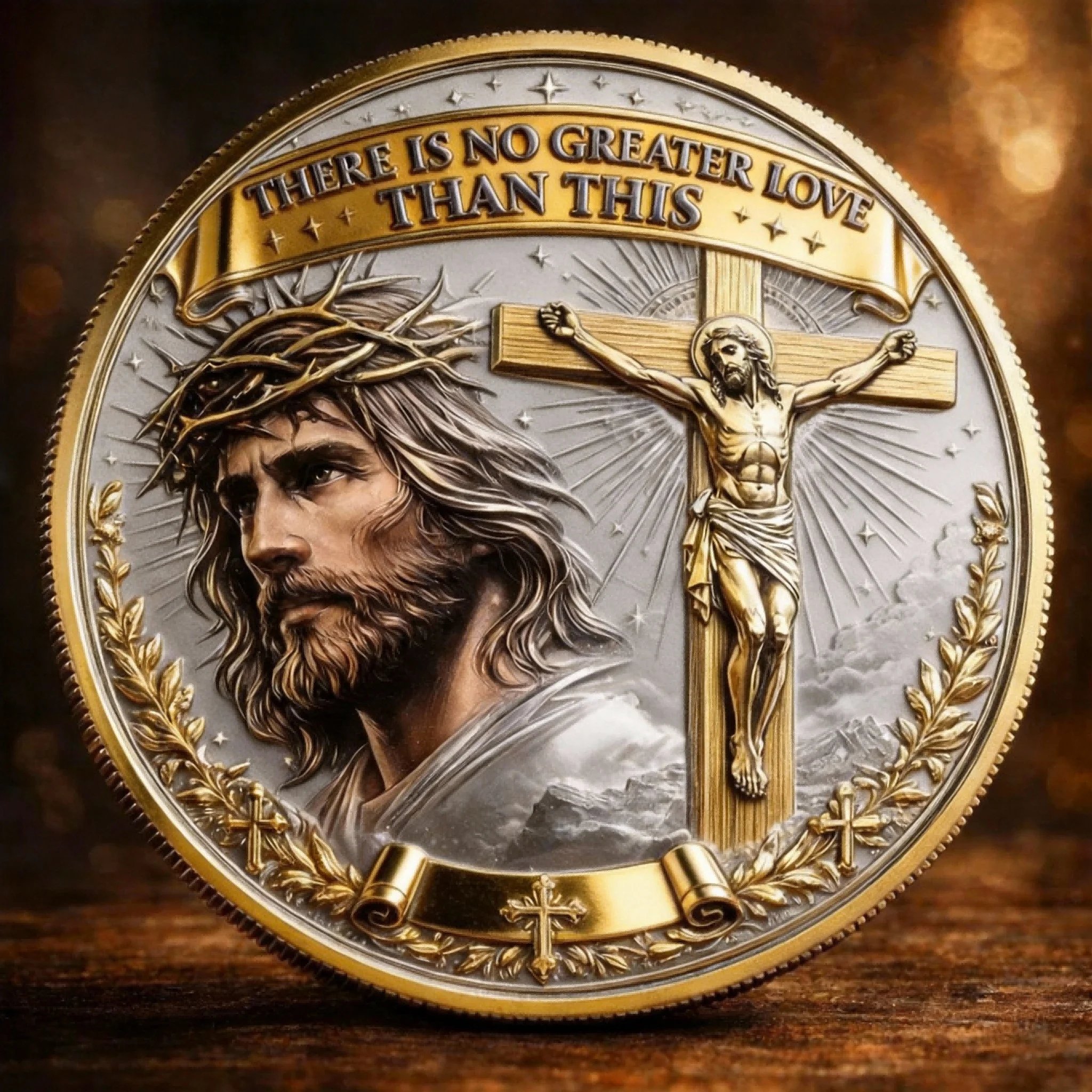 „Keine größere Liebe“ – Gedenkmünze zur Auferstehung - 1 Coin