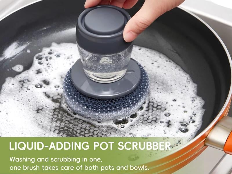 Automatic Liquid Filling Good Handle Soap Dispense Palm Kitchen Brush for Bowl Sink Cleaning Pot Comfortable Automatic Liquid Filling Good Handle Soap Dispense Palm Kitchen Brush for Bowl Sink Cleaning Pot Comfortable